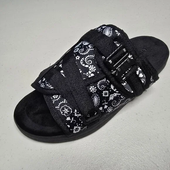 DRACO Slides Mens Shoes Size 12, 12.5, 13, 13.5 Black Sandals Bandana + Bag NEW - Picture 8 of 16